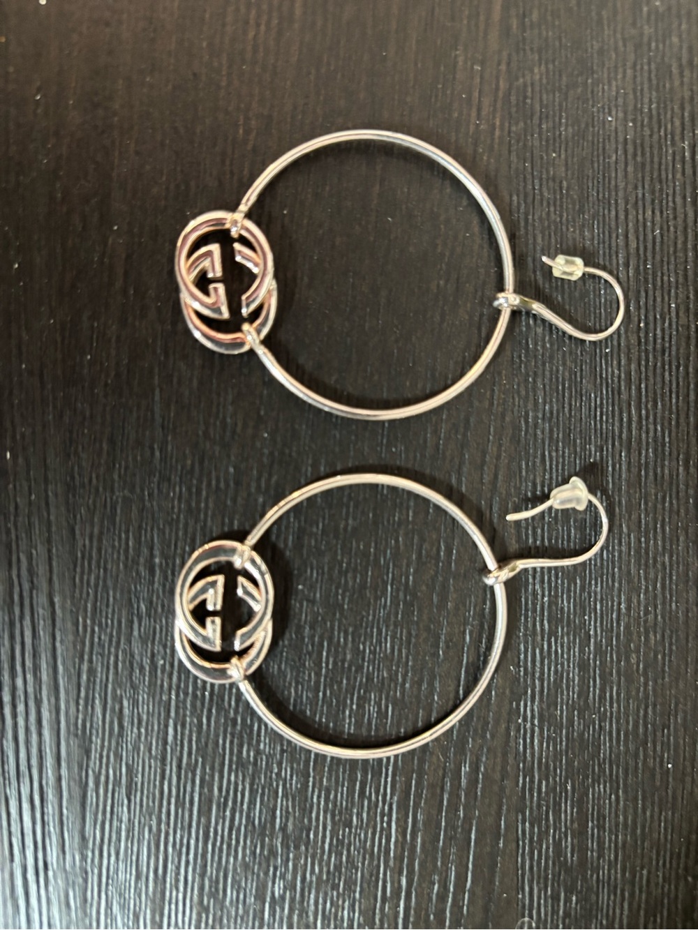 Gucci Sterling Silver Interlocking G Hoop Earrings - Picture 9 of 13